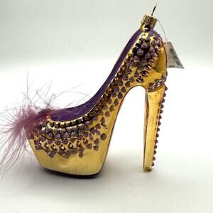 Trimsetter ByDillard’s High Heel Christmas Ornament Gold Purple Glam NIB Poland